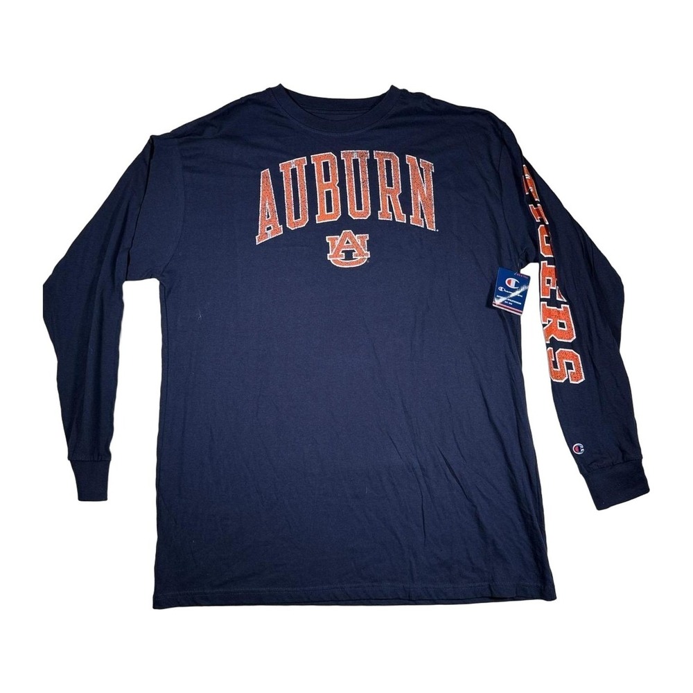 Champion Auburn Tigers Navy Blue Long Sleeve T Shirts Big Tall Mens‎ 2XLT